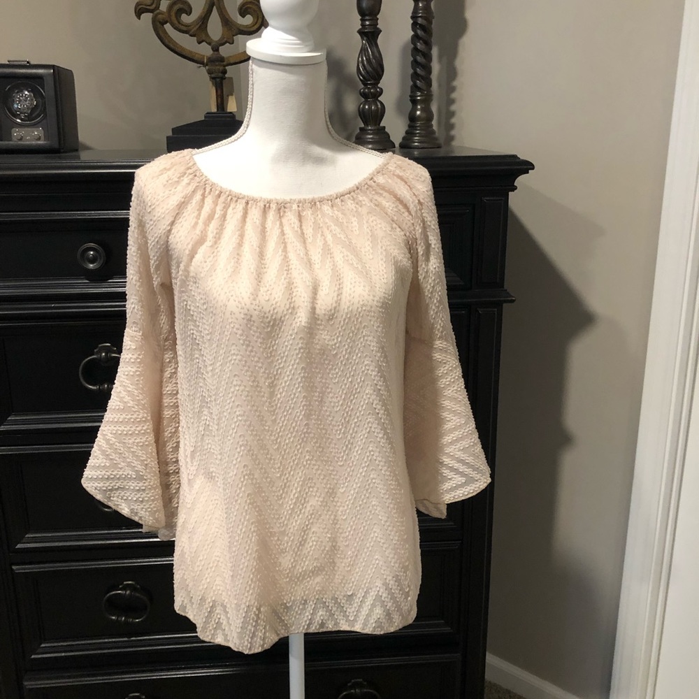 Semi Sheer on or off shoulder top. Size small